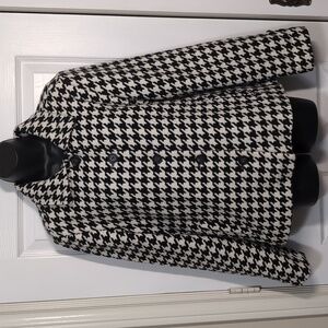 Charlie B Wool Blend Houndstooth Blazer Jacket Size Medium